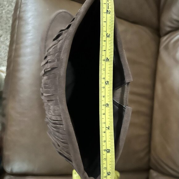 Comfortview Faux Suede Fringe Pull-On Moccasin Boots, Brown, 11WW - Picture 13 of 14